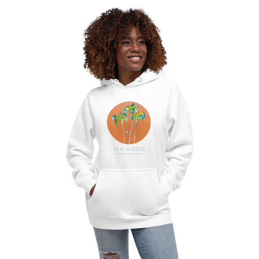 San Diego Orange Palm Tree unisex hoodie
